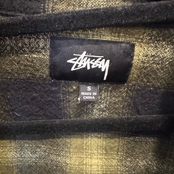 STUSSY SOLD OUT Black and Olive Green Plaid Shirt Jacket | Size S | Cotton | - Picture 7 of 17